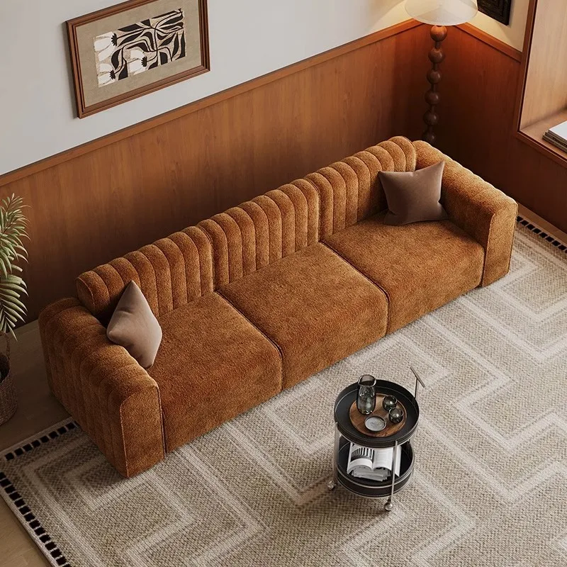 Retro designer sofa Medieval comfortable module fabric sofa Nordic leisure canapé sous vide compresse living room furniture