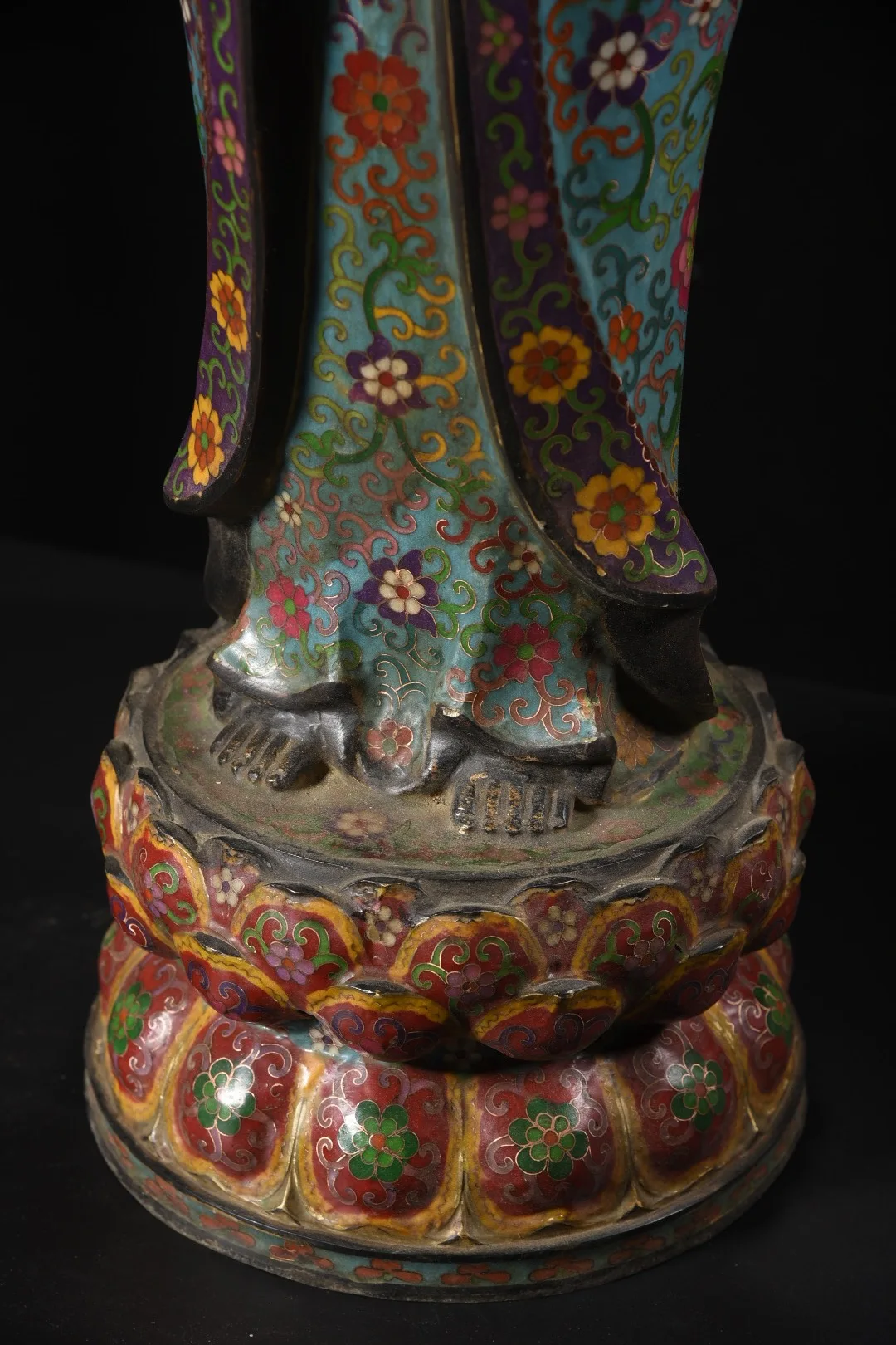 

32 "Старая бронза Cloisonn, эмаль, цветочная текстура, Бодхисаттва Гуаньинь, Станция Будды Амитабхи, Будда, Лотос, Будда, терраса, городской дом