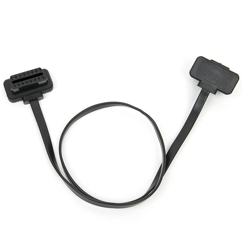 50/100/150CM Flat+Thin As Noodle 16 Pin Socket OBD OBDII OBD2 16Pin Extender Male To Female Car Scanner Extension Elbow Cable Ad view 4