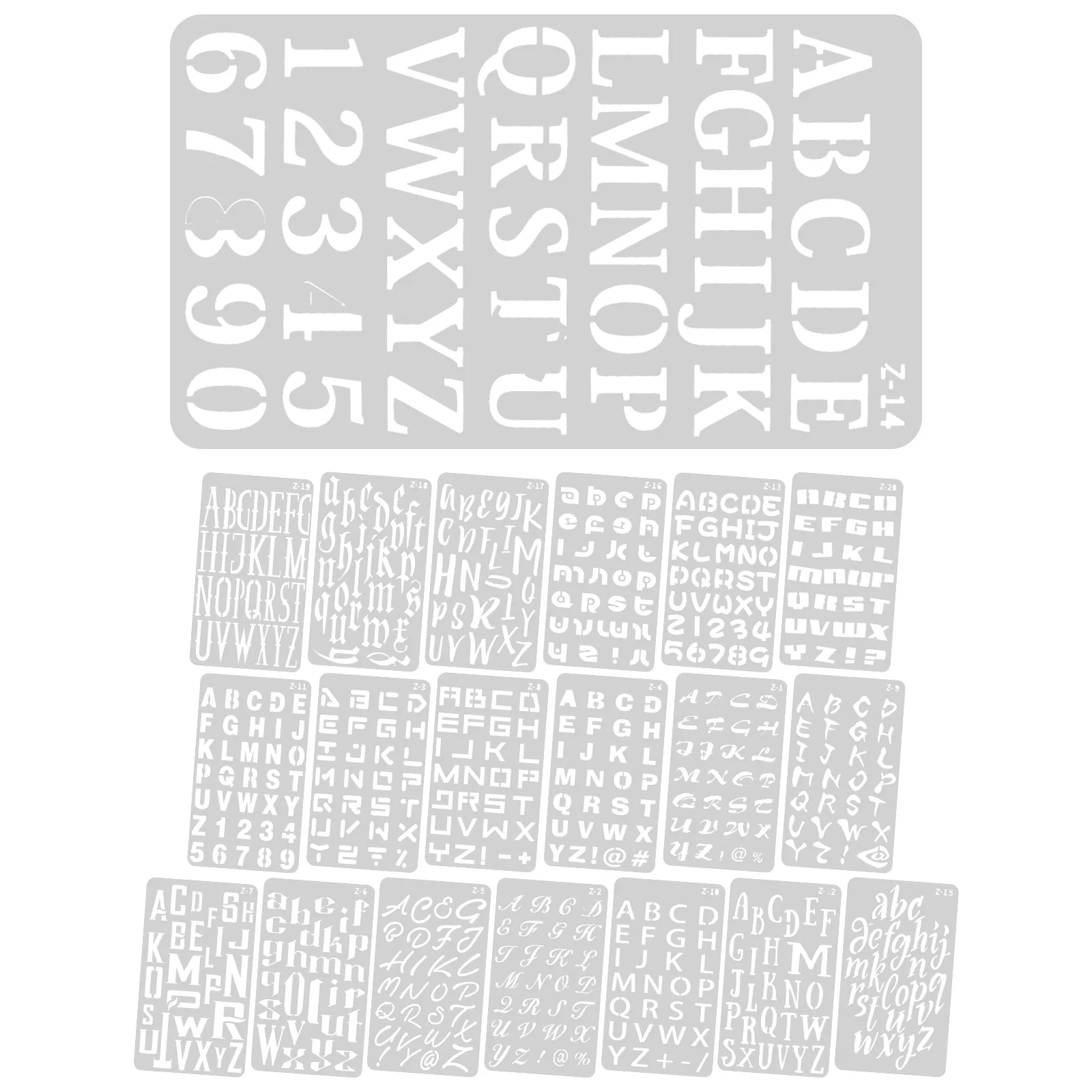 20 Sheets Clear Painting Stencil Letter Template Alphabet Mold Stencils for Airbrush