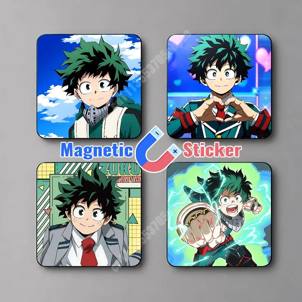 Midoriya Izuku MHA H-Hero A-Academia Magnetic Sticker Removable Fridge Decal for Metal Surfaces Magnet Label