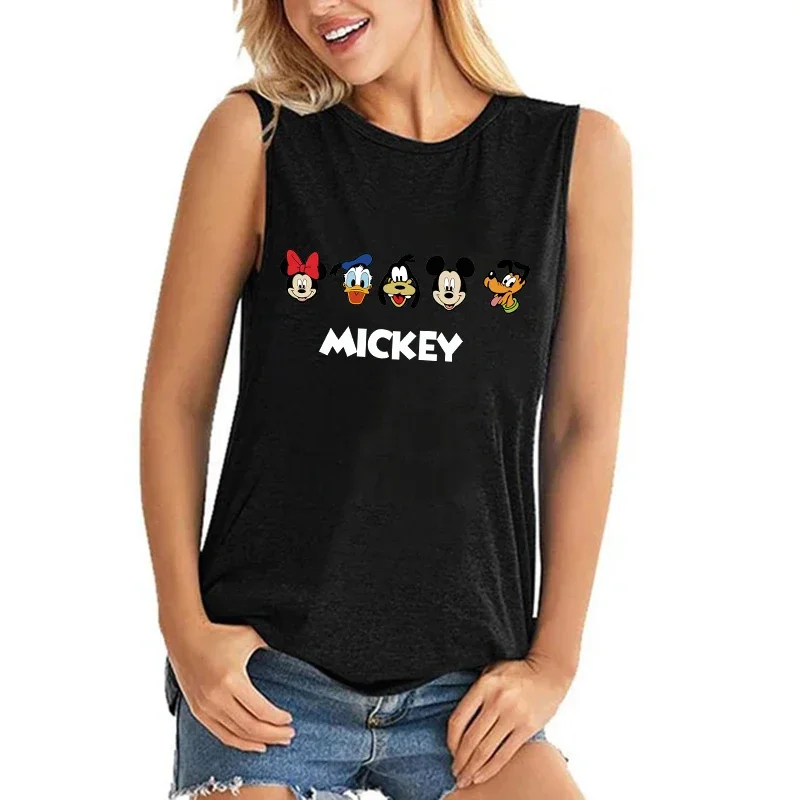 High Street Tank Top Mickey Tee Shirt Vest Minnie Mouse T-shirt Women T Shirt Female Clothes Kawaii Disney Tshirt