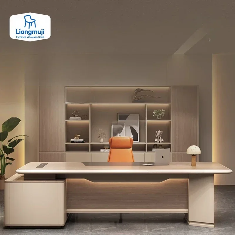 

Manager Organizer Working Table White Luxury L Shape Drawers Organizer Desk Office Study Executive Escritorio Office Furniture