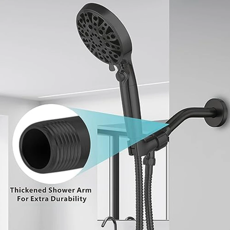 Shower Arm, Wall Mount Replacement Shower Head Arm For Fixed Shower Head And Handheld Showerhead Easy Install Easy To Use , 25Cm