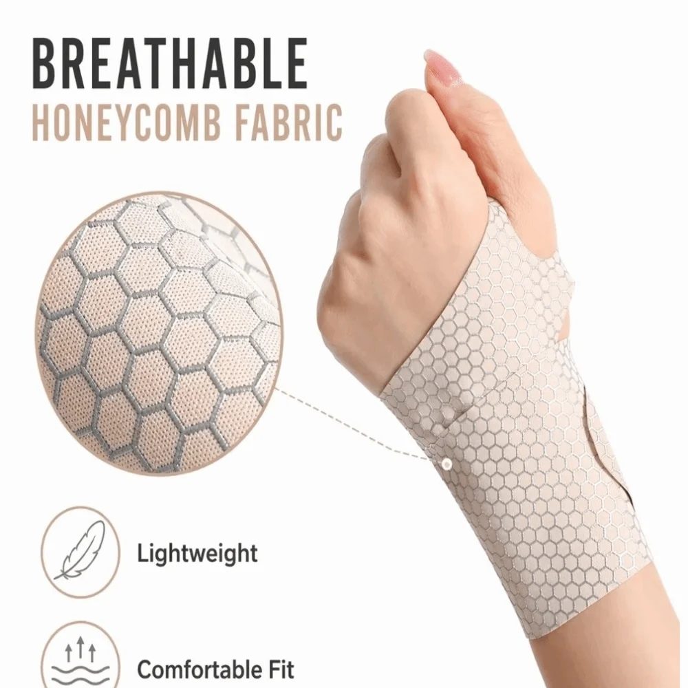 Breathable Fabric Wrist Compression Band Thumb Opening Pressurized Wrist Support Brace Lightweight Wrist Support Wrap Badminton