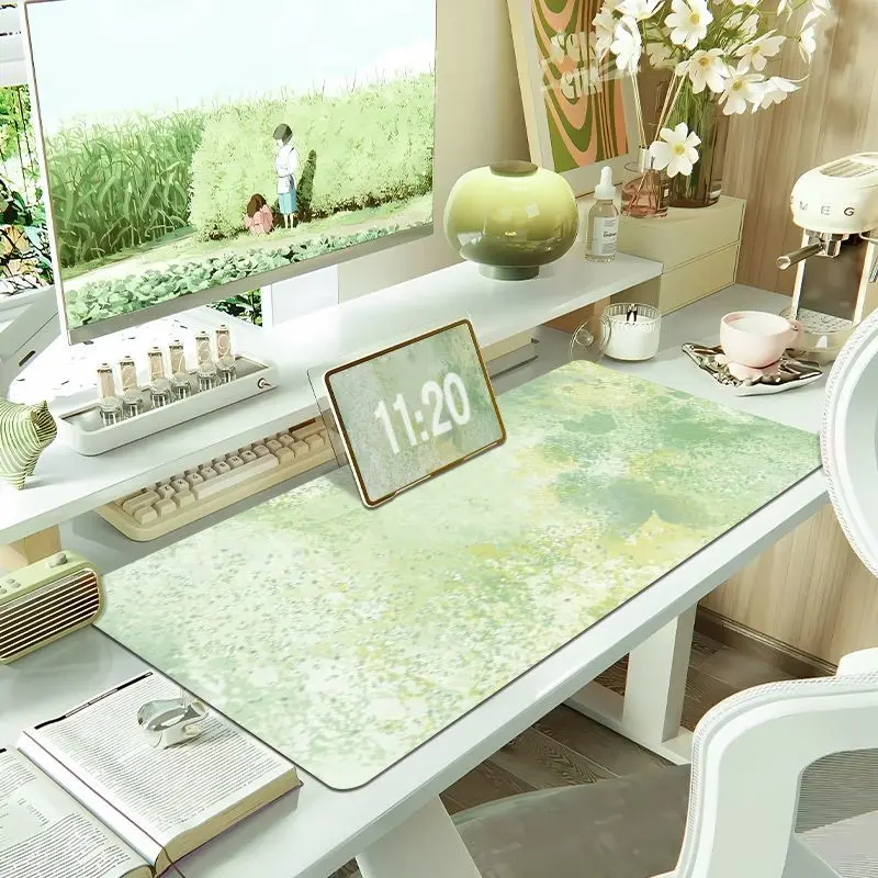 Green Thicket Butterfly PU Leather Desk Pad Non-Slip Large XXL Small Mouse Pad Pc Home &Office Game Laptop Keyboard Pad Carpet