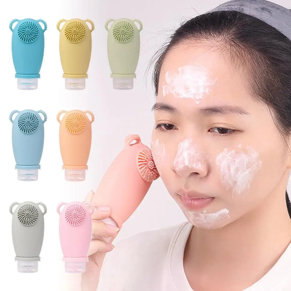 100ml Silikon Nachfüllbare Flaschen Dusch- und Badebürste Reise-Tragbare Shampoo Kosmetik Lotion Nachfüllbare Reiseflasche