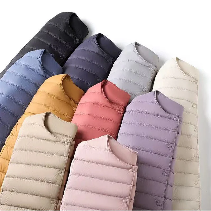 2025novidades outono inverno quente feminino pato branco para baixo jaquetas finas moda feminina ultra leve embalável casacos bufantes