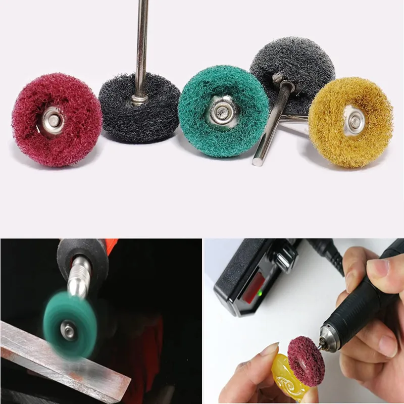 

Mini Drill Abrasive Brush for Dremel Rotary Hand Tool 2.35/ 3mm Shank Fibers Buffing Polishing Wheel Rust Remover Accessories