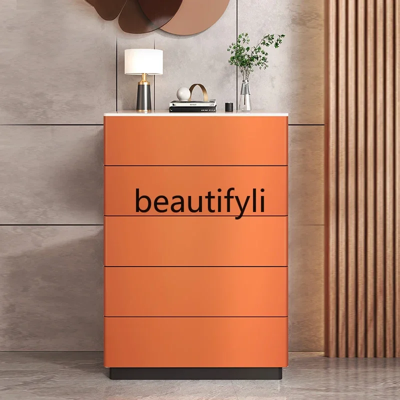 

Light luxury six-chest cabinet, bedroom storage cabinet, Italian living room, porch cabinet, rock slab