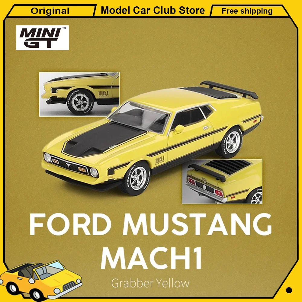 

MINIGT 1:64 # 1139 # Миниатюрная коллекционная модель автомобиля Ford Mustang Mach 1 1971 года, цвет Grabber Yellow, из сплава, 1122, для коллекции, украшение, игрушка, подарок