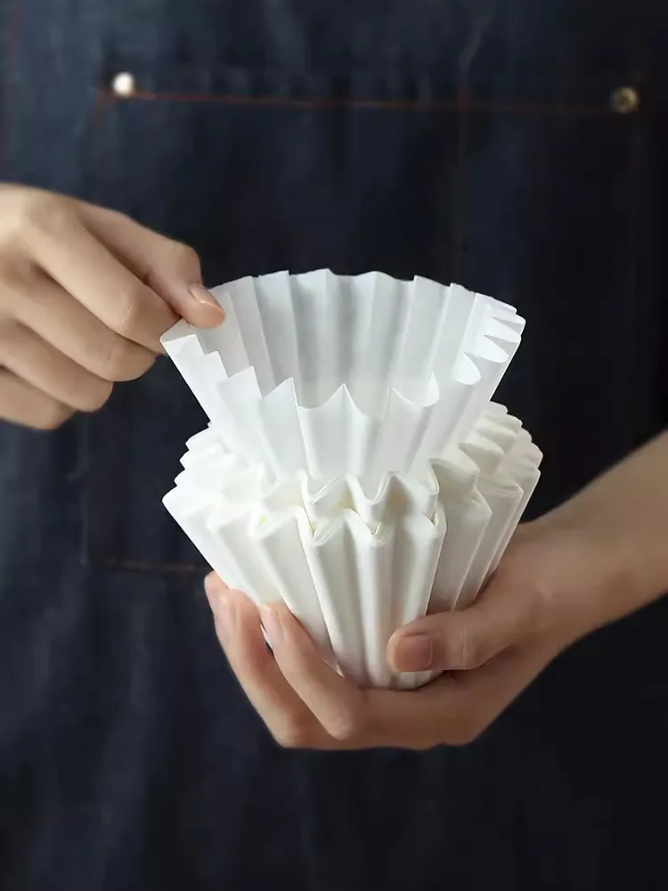 كوب فلتر قهوة بالتنقيط يدوي على طراز البطل ، ورق ترشيح ، وعاء كيك على شكل وعاء ، عبوة من 50 ورقة