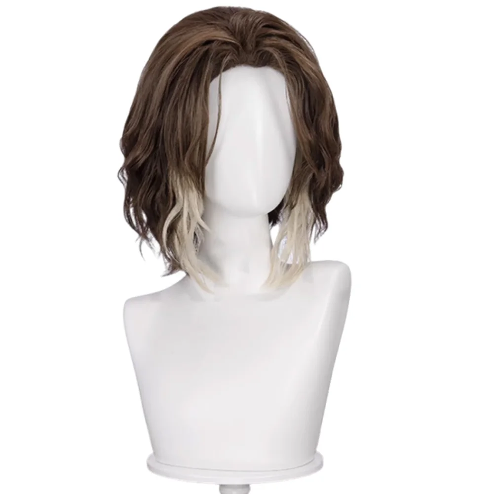 Arcane Viktor Perucas Cosplay Acessórios 2024 Jogo LoL Disfarce Homens Masculino Marrom Encaracolado Perucas Curtas Ternos de Festa de Halloween