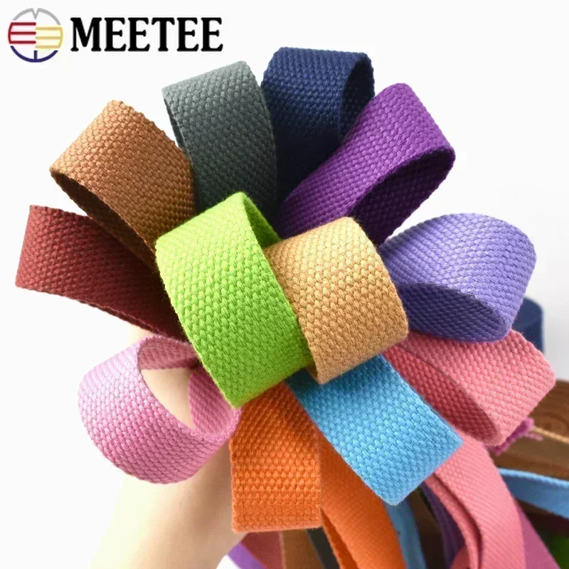 8M 20/25/32/38mm 2mm Thick Webbing Tapes Polyester Cotton Canvas Bag Webbings Ribbon for Backpack Strap Belt Band Garment Craft