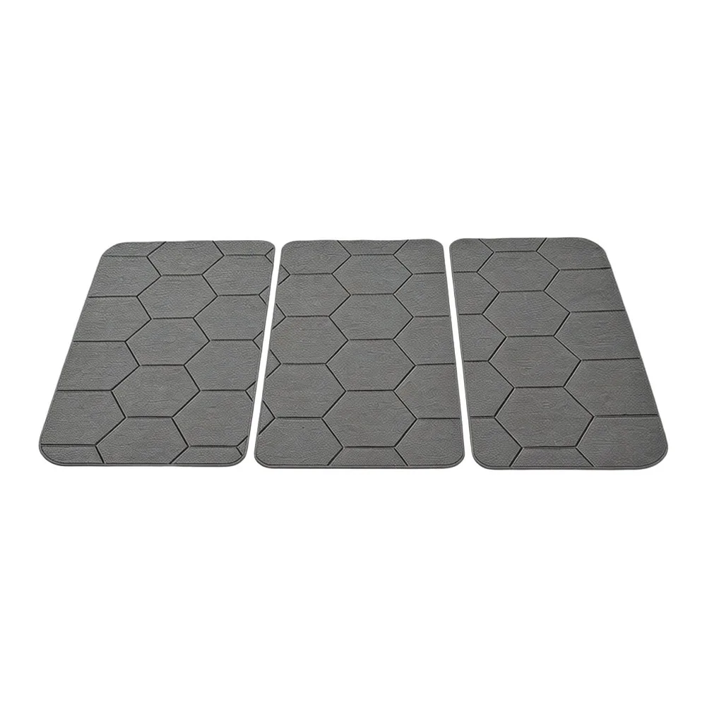 3 Piece Bathroom Mat Set with Thick Memory Foam Core Non Slip Drip Dot Backing Absorbent for Bath Shower Areas