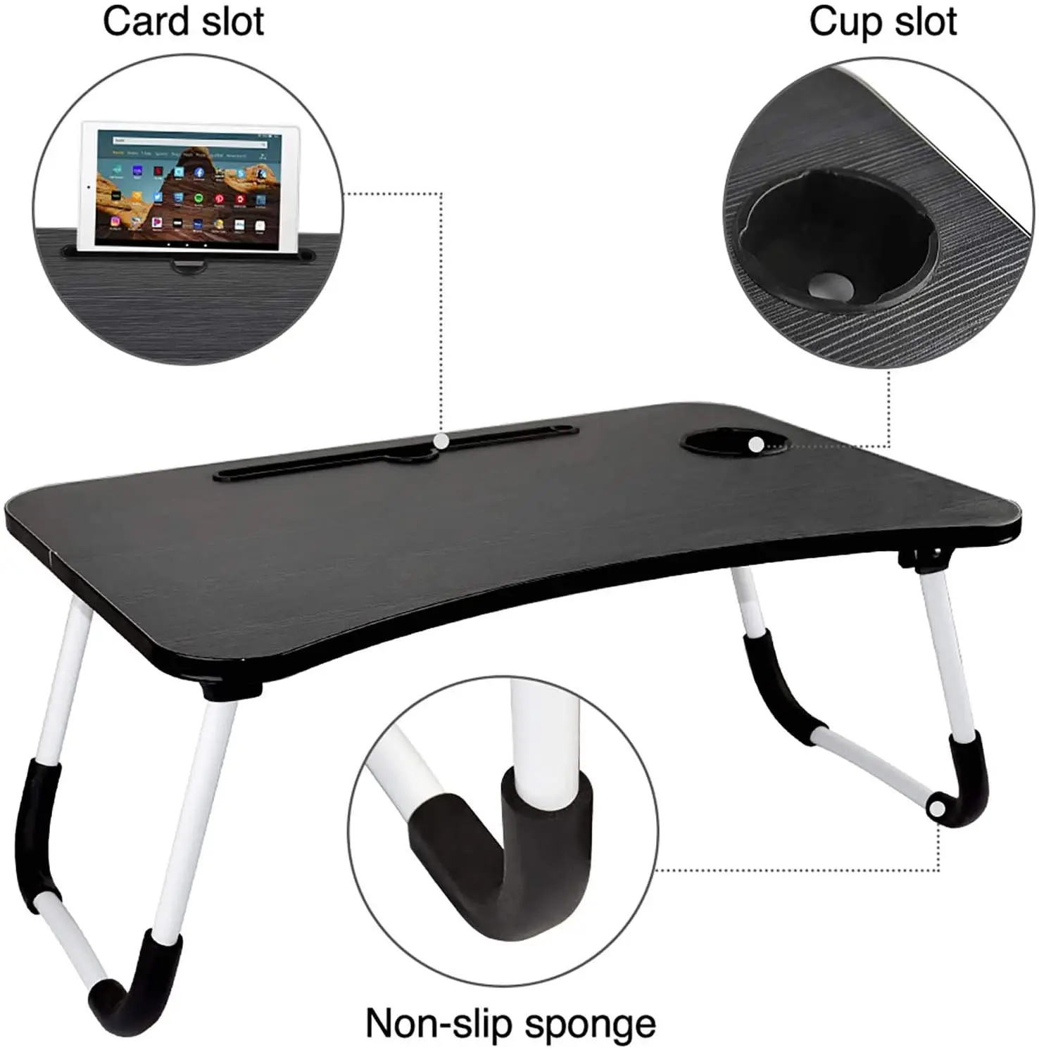 Portátil dobrável portátil suporte para portátil mesa de estudo lapdesk de madeira dobrável mesa do computador para tv cama sofá chá servindo bandeja