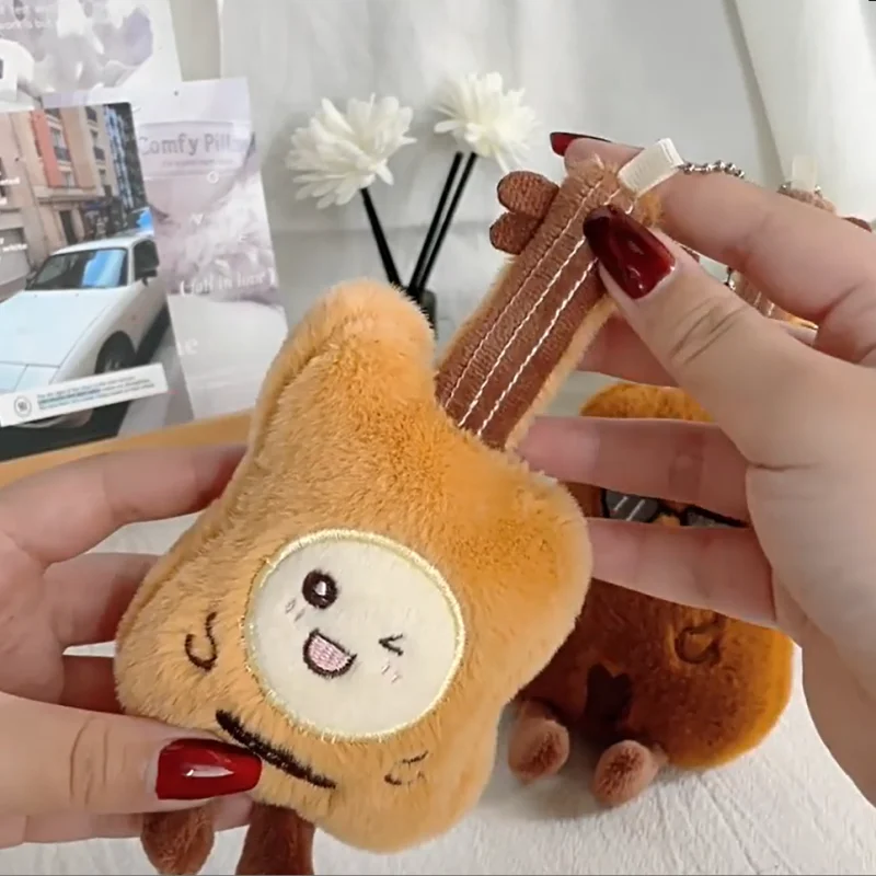 لطيف الإبداعية محاكاة الغيتار الكمان أفخم دمية محشوة اللعب المفاتيح قلادة حقيبة حلي معلقة جرلي ظهره الملحقات