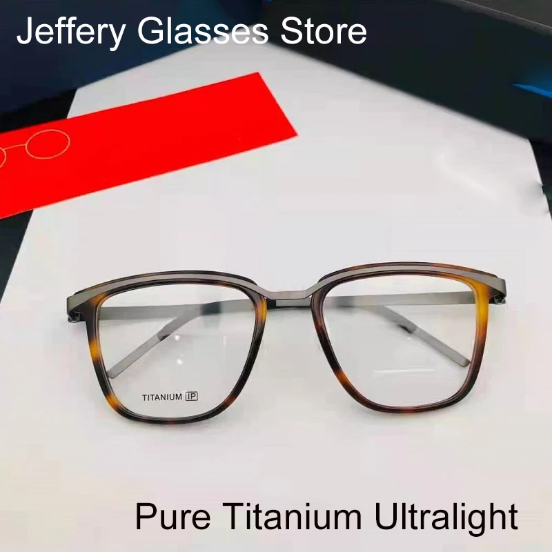 

2023 Ultralight Titanium Reading Glasses Frame Square Men Women Myopia Optical Prescription Eyeglasse Denmark Fashion 9908