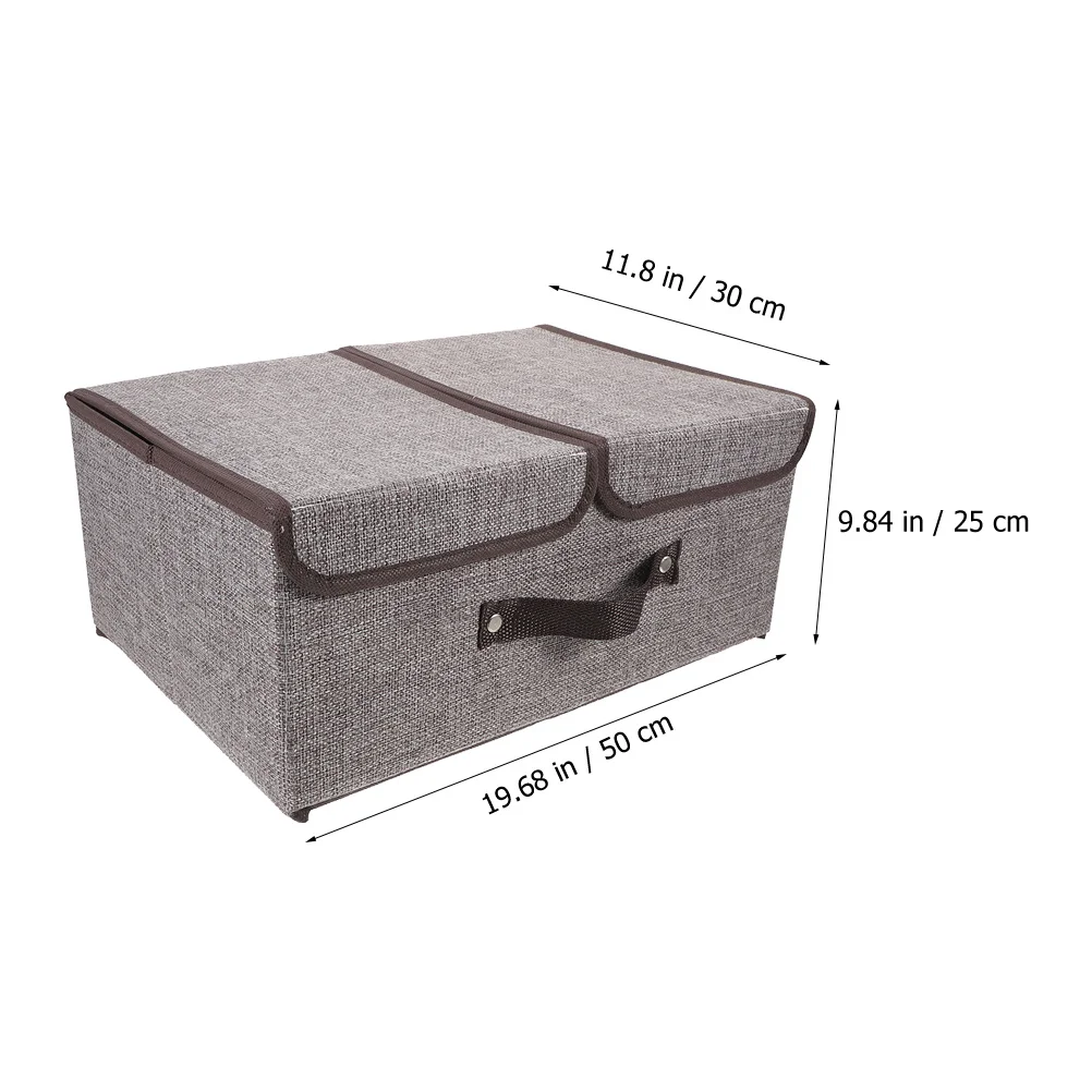 

Foldable Clothes Organizer Bin with Dual Lid Compartments for Undergarments Storage Closet Organization Home Space Saving Sleek