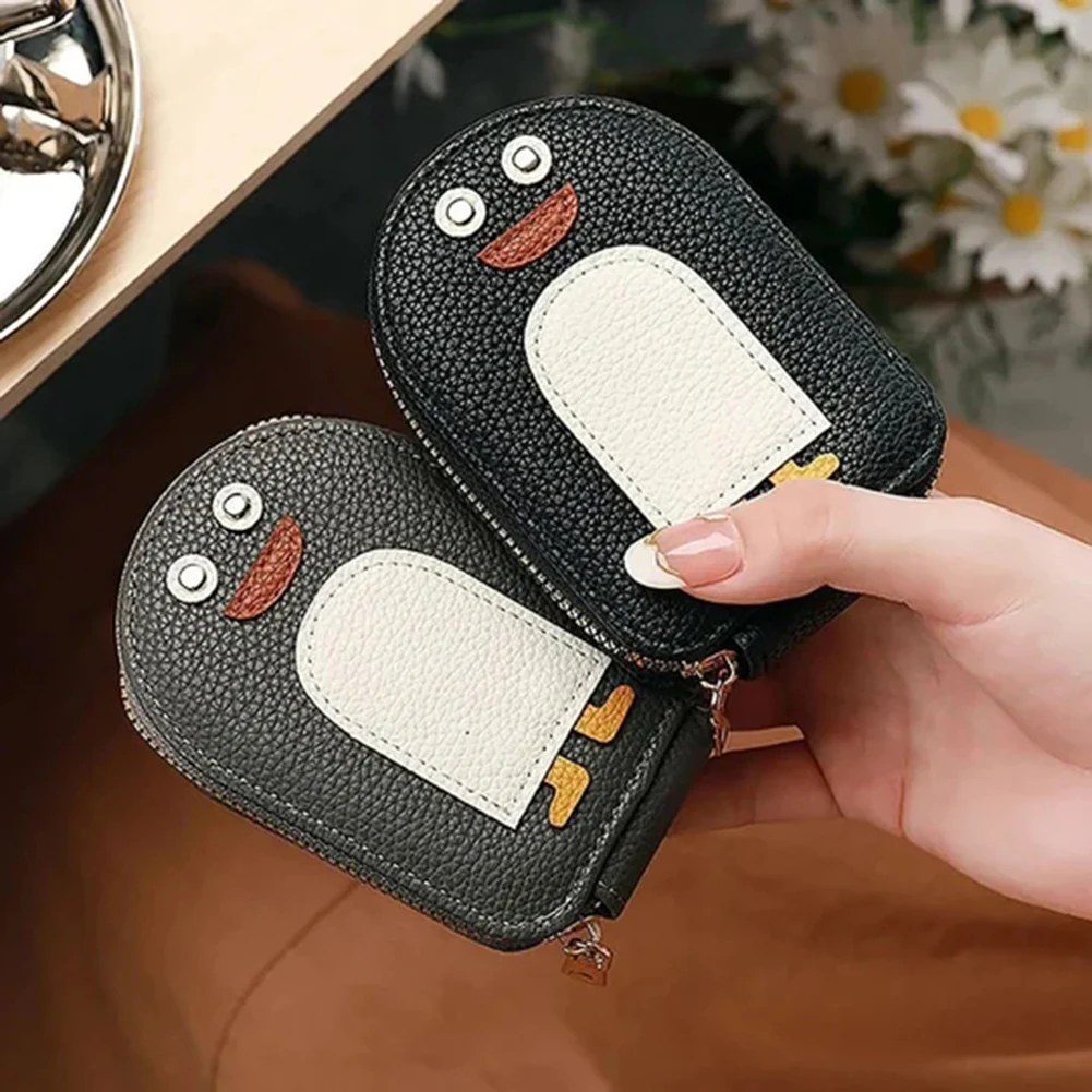 Fashionable Zipper Penguins Credit Card Bag Waterproof Wear Resistant Coin Purse For Card Storaging