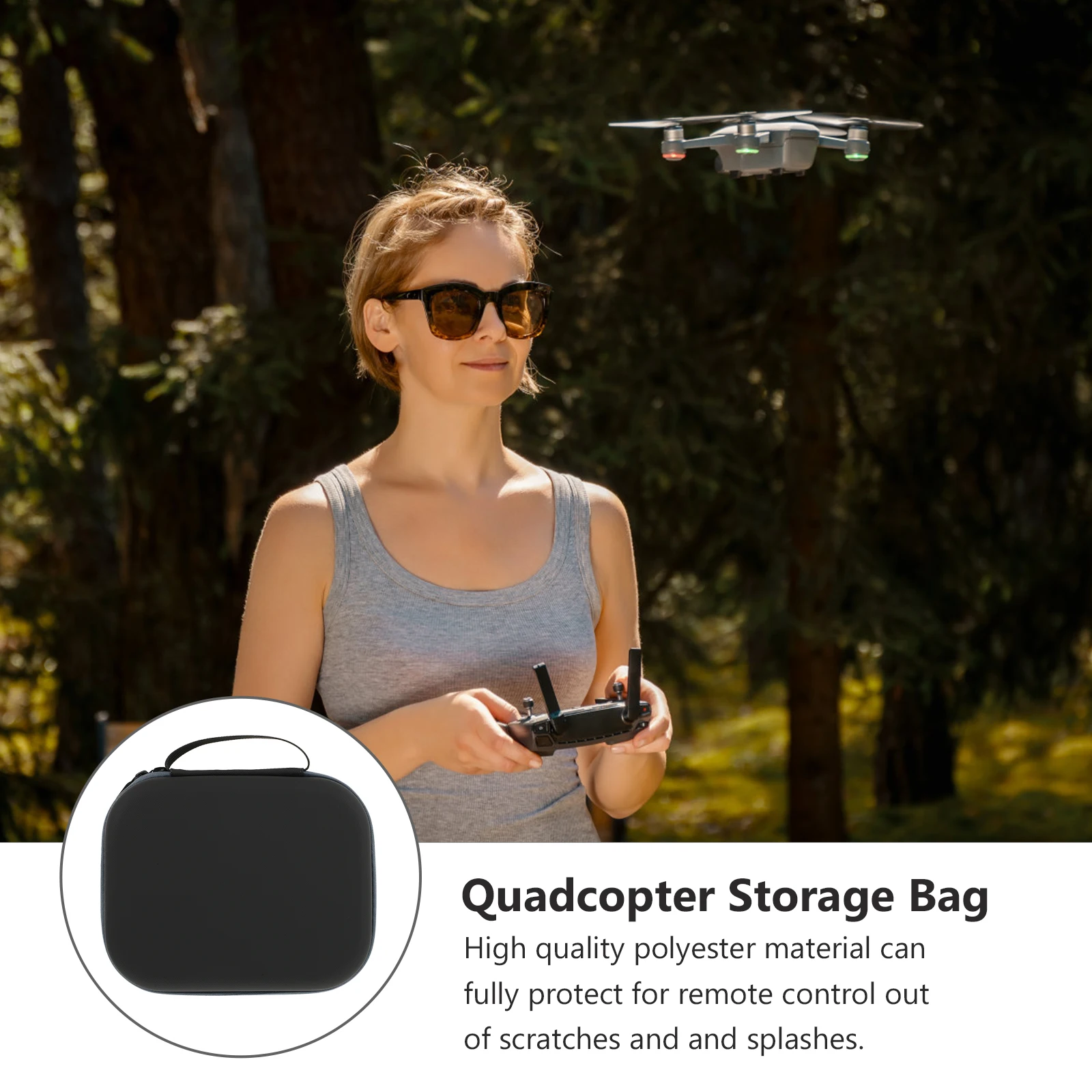 

1pc Drone Storage Bag For Mini Quadcopter High-Grade Fabric Bidirectional Zipper Breathable Mesh Durable Outdoor Travel
