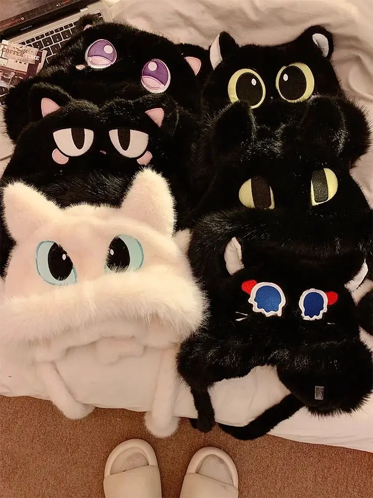 سميكة ودافئة الشتاء لطيف الكرتون أفخم قبعة مع الشتاء الدفء والحماية من البرد الصوف سميكة ركوب الأذن قبعة بلا أسنان Desi