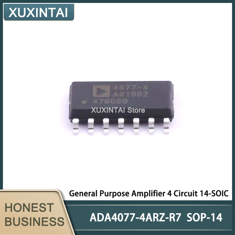 10Pcs/Lot New Original   ADA4077-4ARZ-R7 ADA4077-4ARZ  General Purpose Amplifier 4 Circuit 14-SOIC