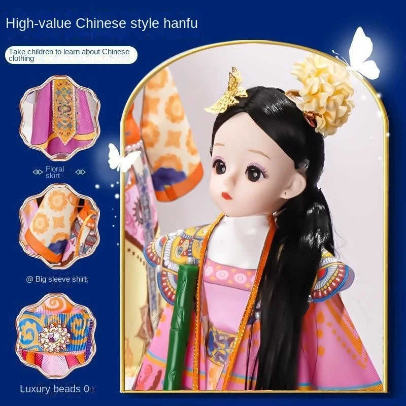 Handmade Hanfu Suit Bag para crianças, Pretend Play Vestuário, DIY Acessórios de Moda Criativos, Design Artesanal, Presente de Aniversário, Novo