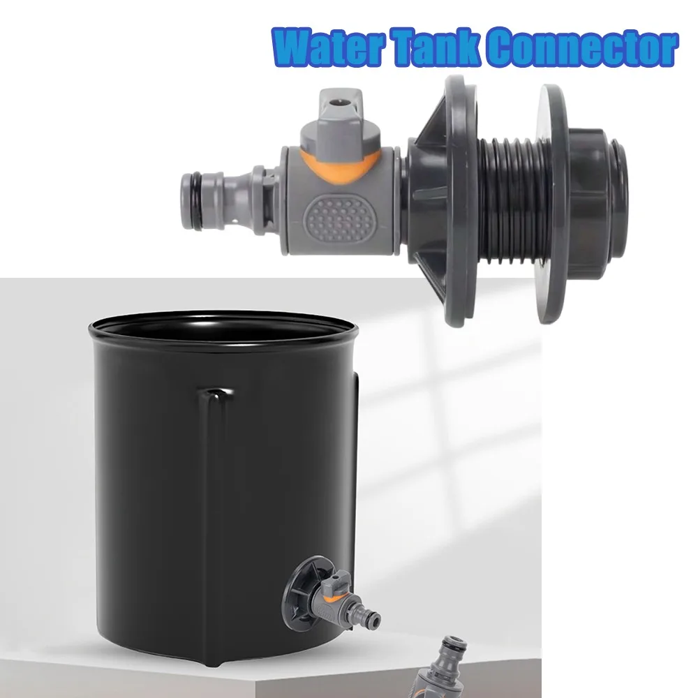 Water Tank Adapter With Valve Rain Barrel Connector Quick Install Rainwater Collection Kit Durable Male Thread Adapter
