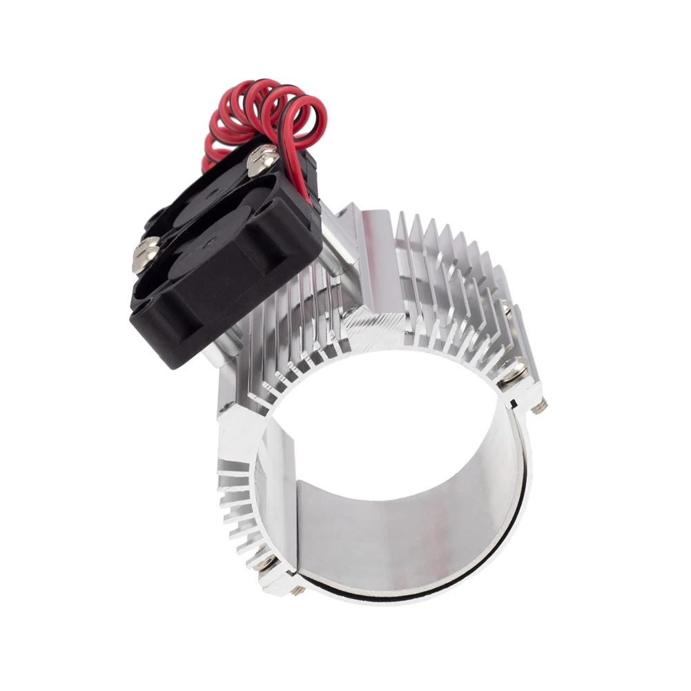 RC Car 41-43mm Dual Fan Motor Radiator Heat Sink for High Speed 1:8 Motor Traxxas SUMMIT Big S E-REVO Big E,Silver