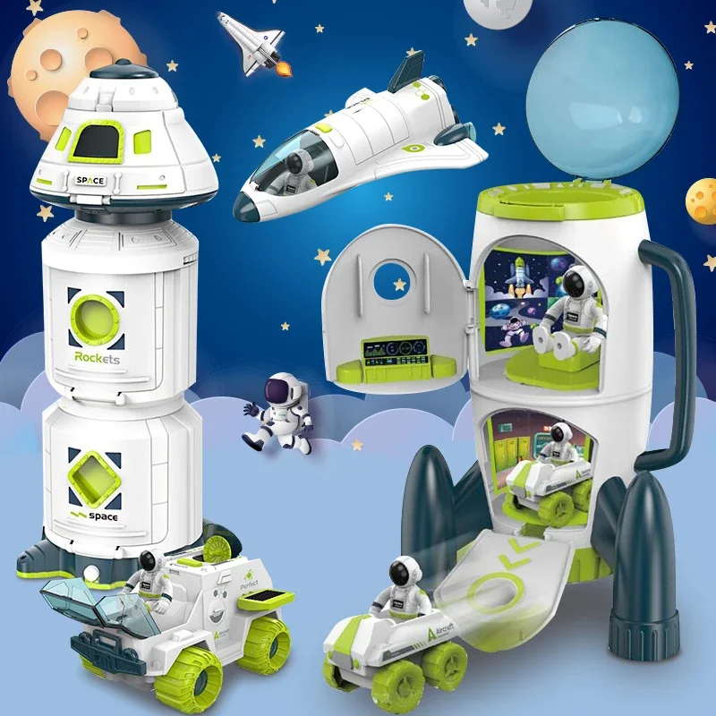 

Puzzle Acousto Optic Space Toys Space Model Air Force Shuttle Space Station Rocket Aviation Series Toys Forkids Christmas Gift