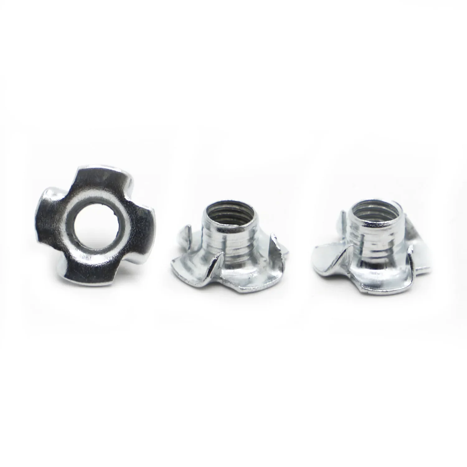 10/20PCS M3 M4 M5 M6 M8 M10 Zinc Plated Carbon Steel Four Claws Prongs Knock In Wood Captive Nut Insert Nut