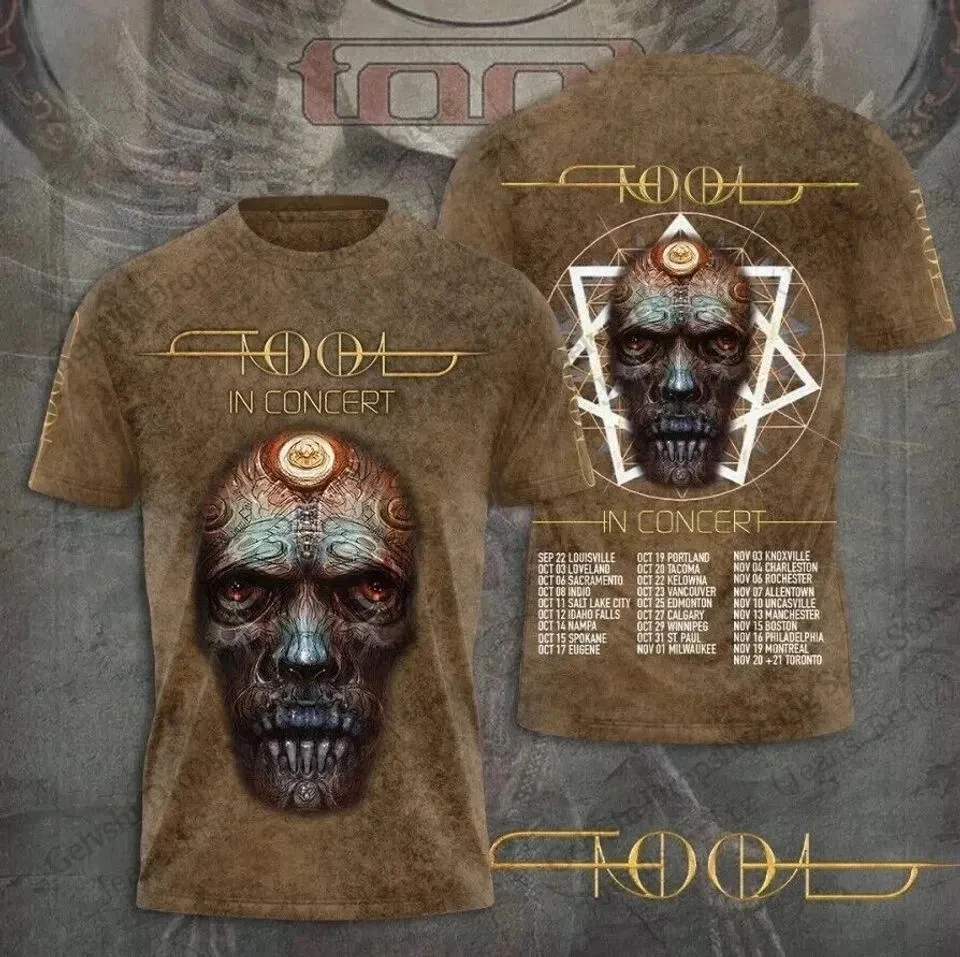 Novidade rock tool tour impressão 3d camiseta masculina moda o-pescoço manga curta topos t rua plus size tshirt roupas masculinas novo