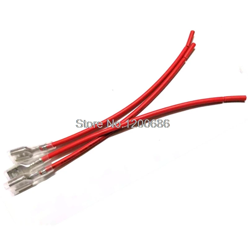 

10CM Switch plugs 6.3 FASTON 250 (6.3mm) terminals plugs Female Power Cable red 0.75MM2 wire