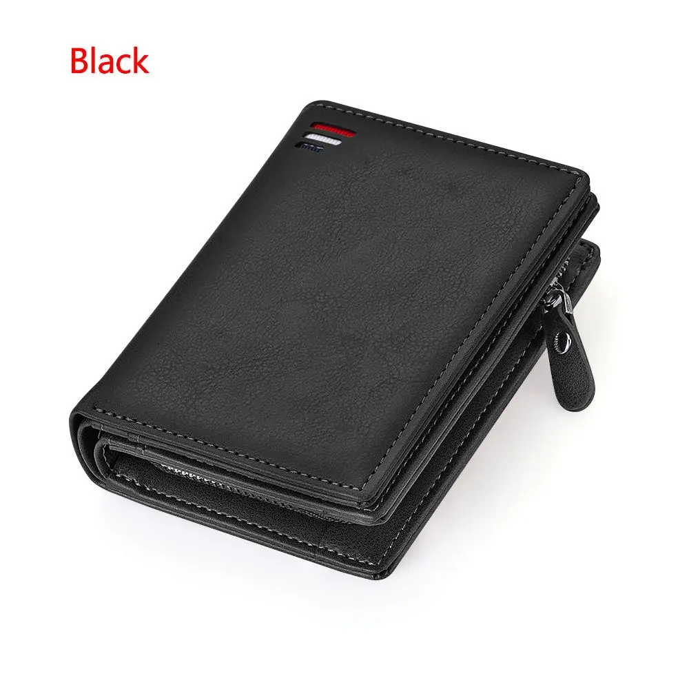 

Fashion ID Card Multifunction Coin Case Mens Leather Wallet With Zipper Card Holder