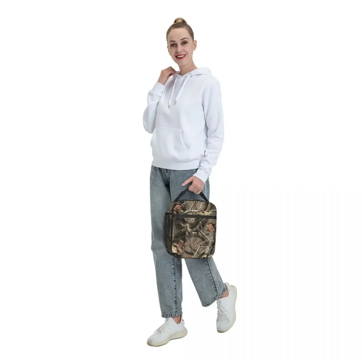 Borsa da pranzo isolata mimetica Real Tree per ufficio scolastico Camo Portable Cooler Thermal Lunch Box donna bambini