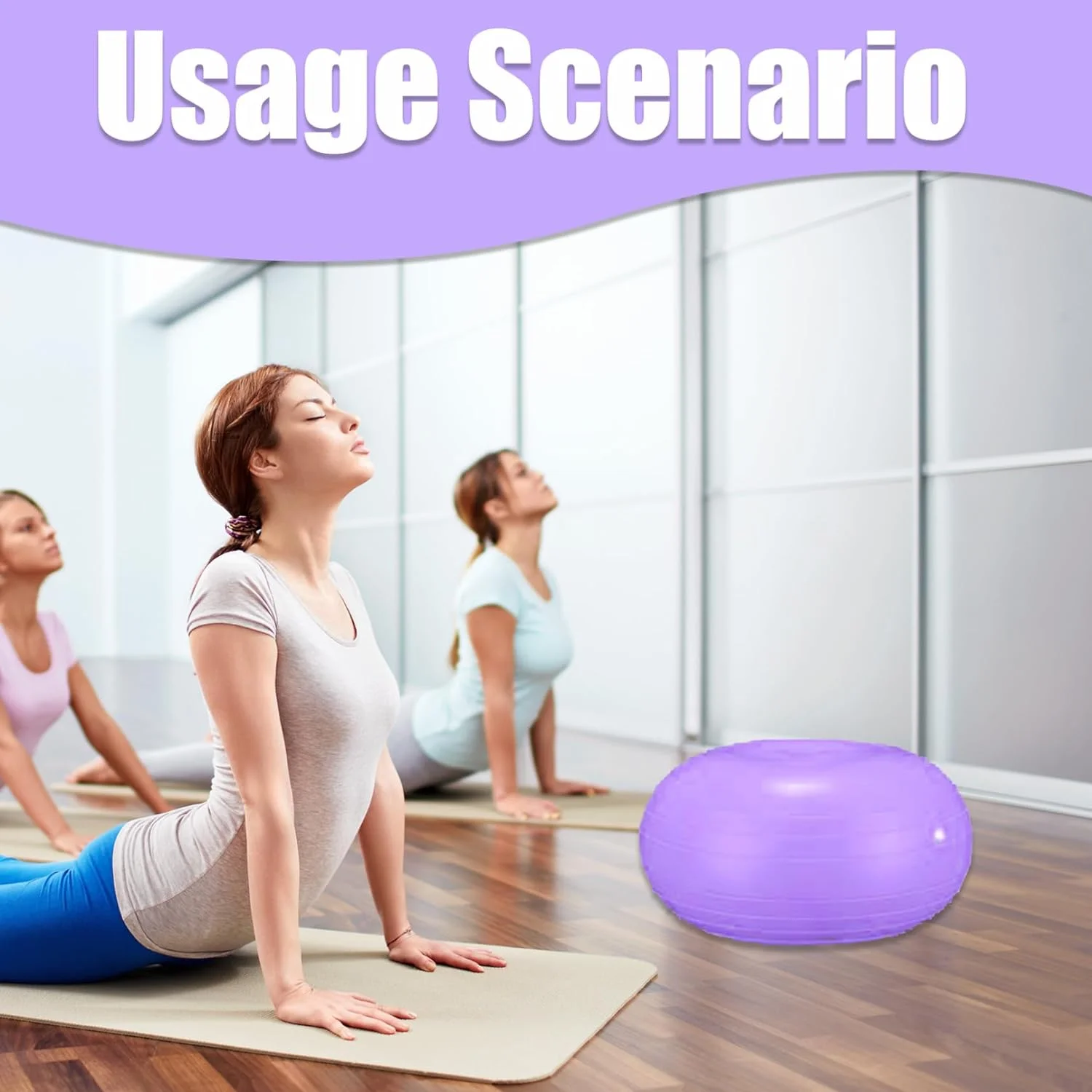 Exercise Ball 20inch Inflatable Yoga Ball with Inflator Anti-Burst Workout Ball Fitness Ball for Balancing Stability Training