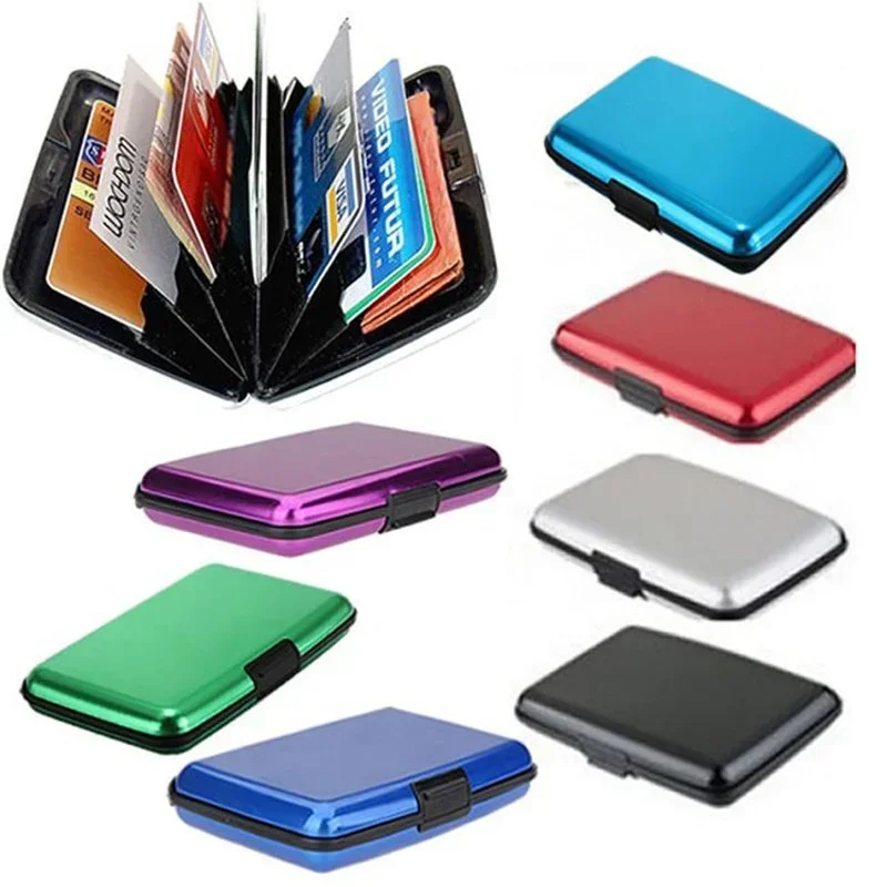 Glossy Multicolored Pocket Waterproof Wallet Business ID Credit Card Purse Cash Holder Aluminium Alloy(Outer) + Plastic( Inner)