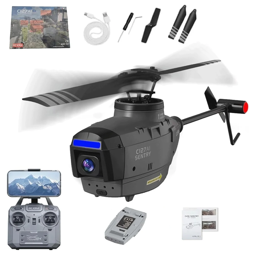 

RC ERA C127AI C127 2,4G 6-осевой гироскоп стабилизированный безфлайбарный профессиональный радиоуправляемый вертолет 4-канальный пульт дистанционного управления Aicraft для взрослых