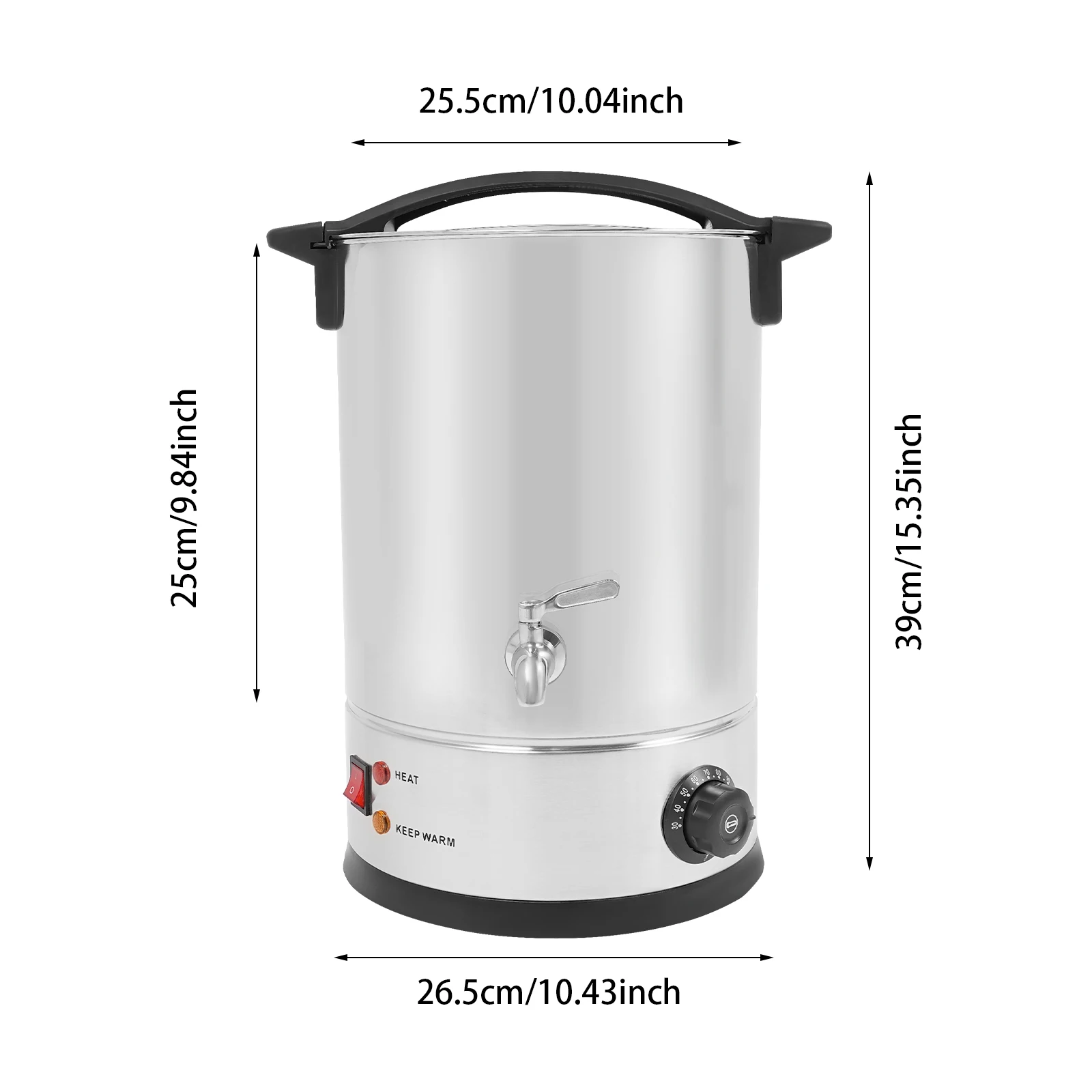 1200 W Electric Wax Melter, 12 L Stainless Steel Wax Melting Pot with Spout, Temperature Range 30℃-110℃, for DIY Candle Making