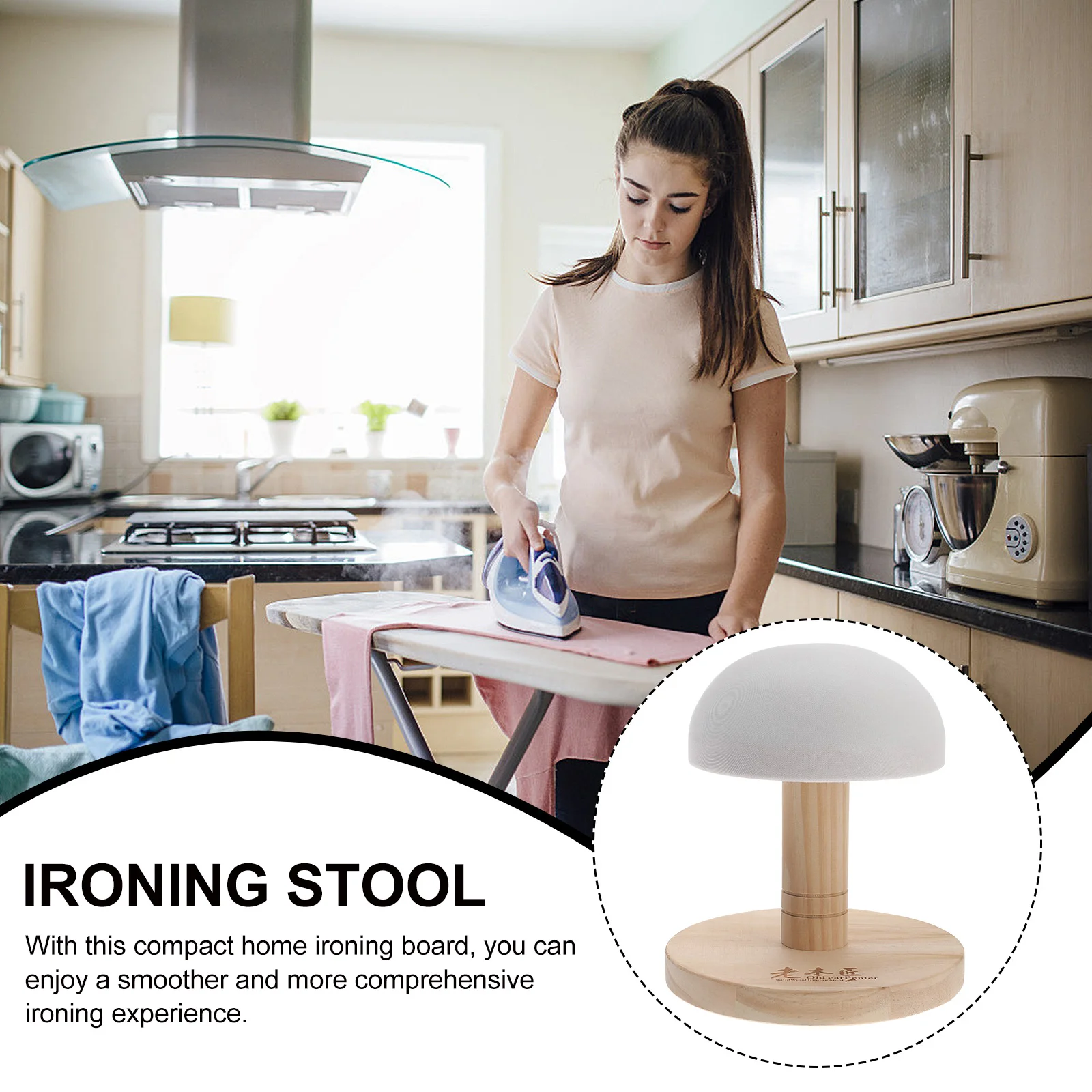 Ironing Board Mini Coat Stool Household Display Stand Home Supplies Clothes Pad Wooden Supply Travel Boards Round Stools