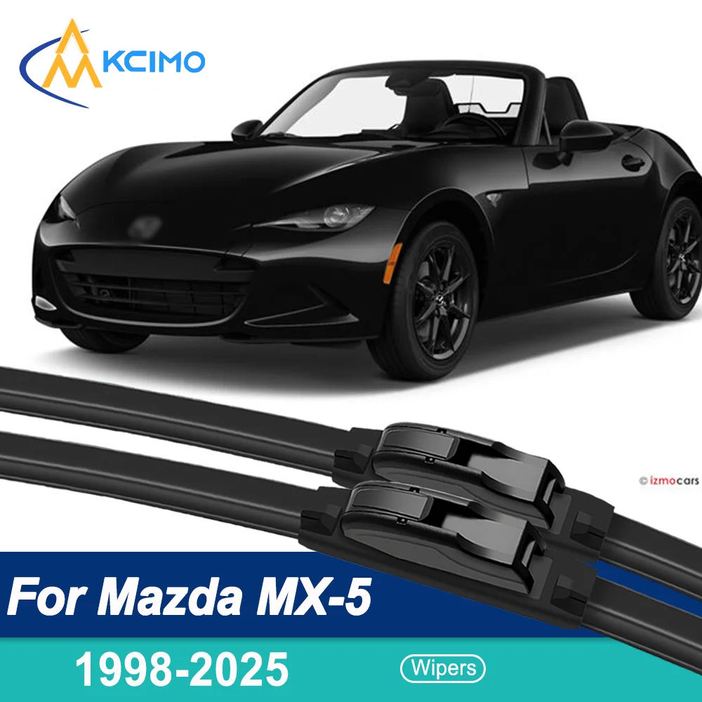 

Universal Silicone Car Wiper Blades For Mazda MX -5 1998-2025- All-Weather Quiet Windshield Wipers, Quick Release Clip