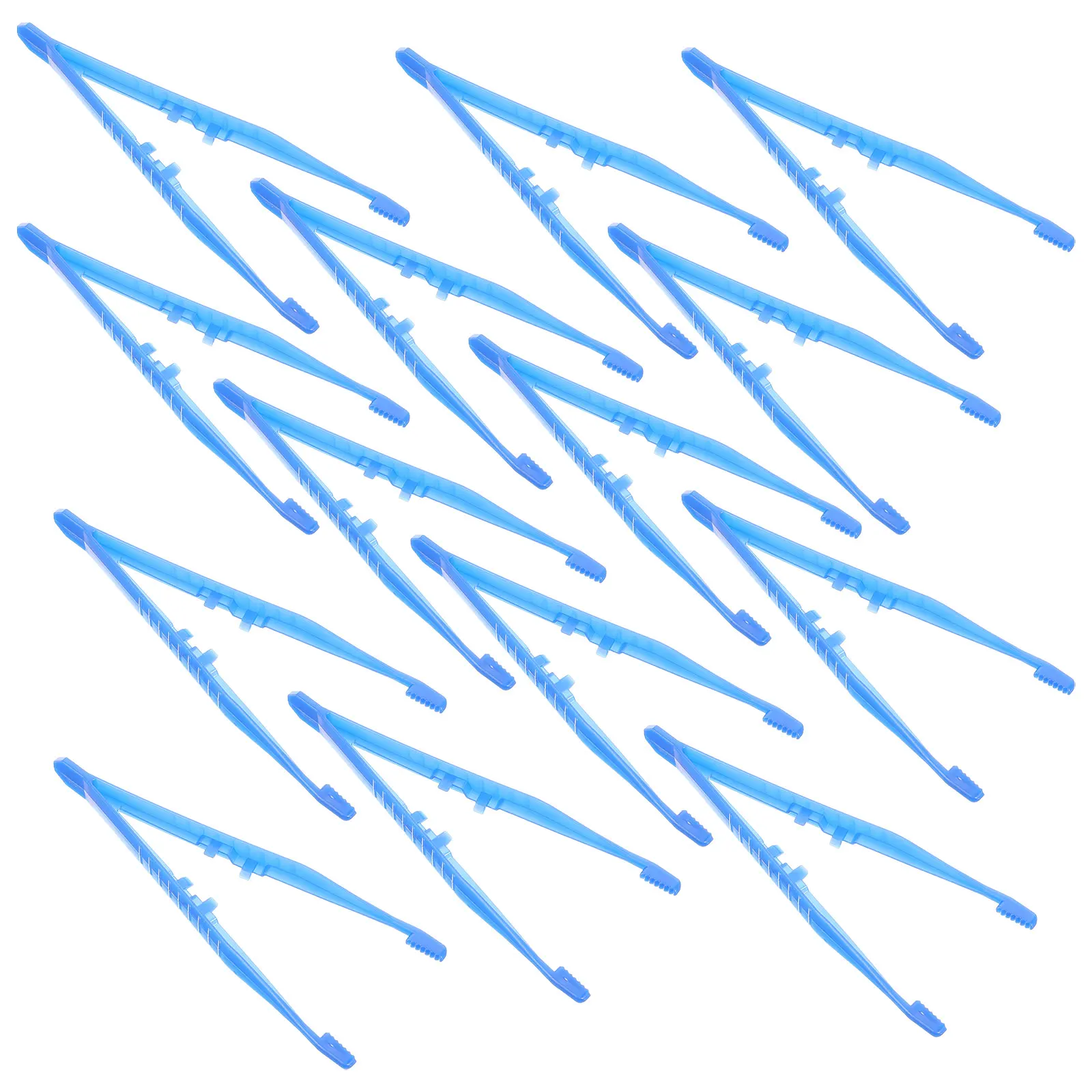 100 Pcs Blue Tweezers Small Plastic Disposable Beads Medical Arts Crafts Fuse Tools Jewelry Making Accessories