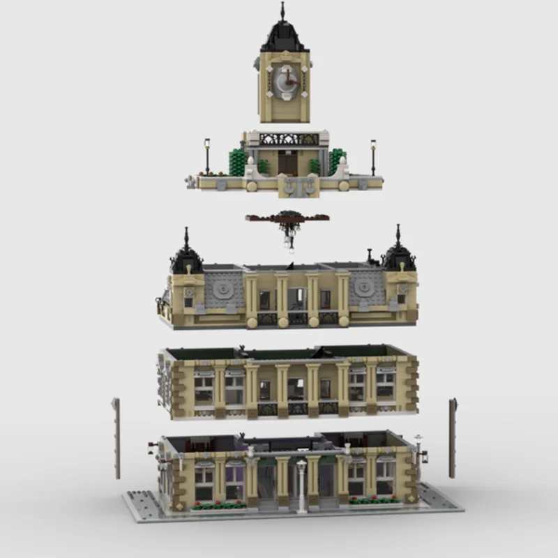 MOC Compatibel De Gerechtsgebouw Stad StreetView Modulaire Bouwstenen Bakstenen Speelgoed Verjaardag Kerst Speelgoed Kid Gift Technisch Blok