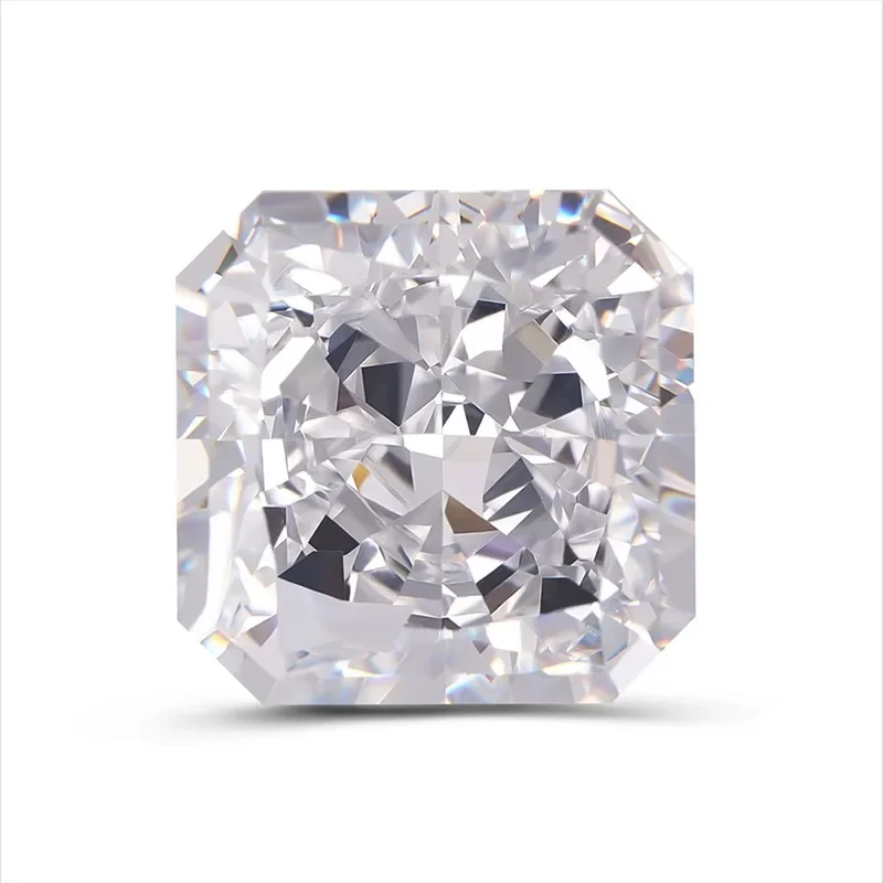 

White Square Crushed Ice Cut Cubic Zirconia Gemstones High Carbon Synthetic Lab Zircon CZ 4K Cutting 5A Jewelry Making Material