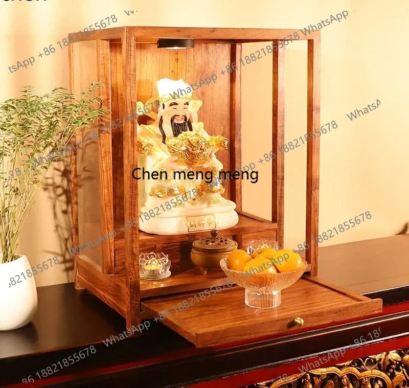 solid wood buddhist niche cabinet can be hung on the wall for home incense case god slot buddhist temple offering table c139