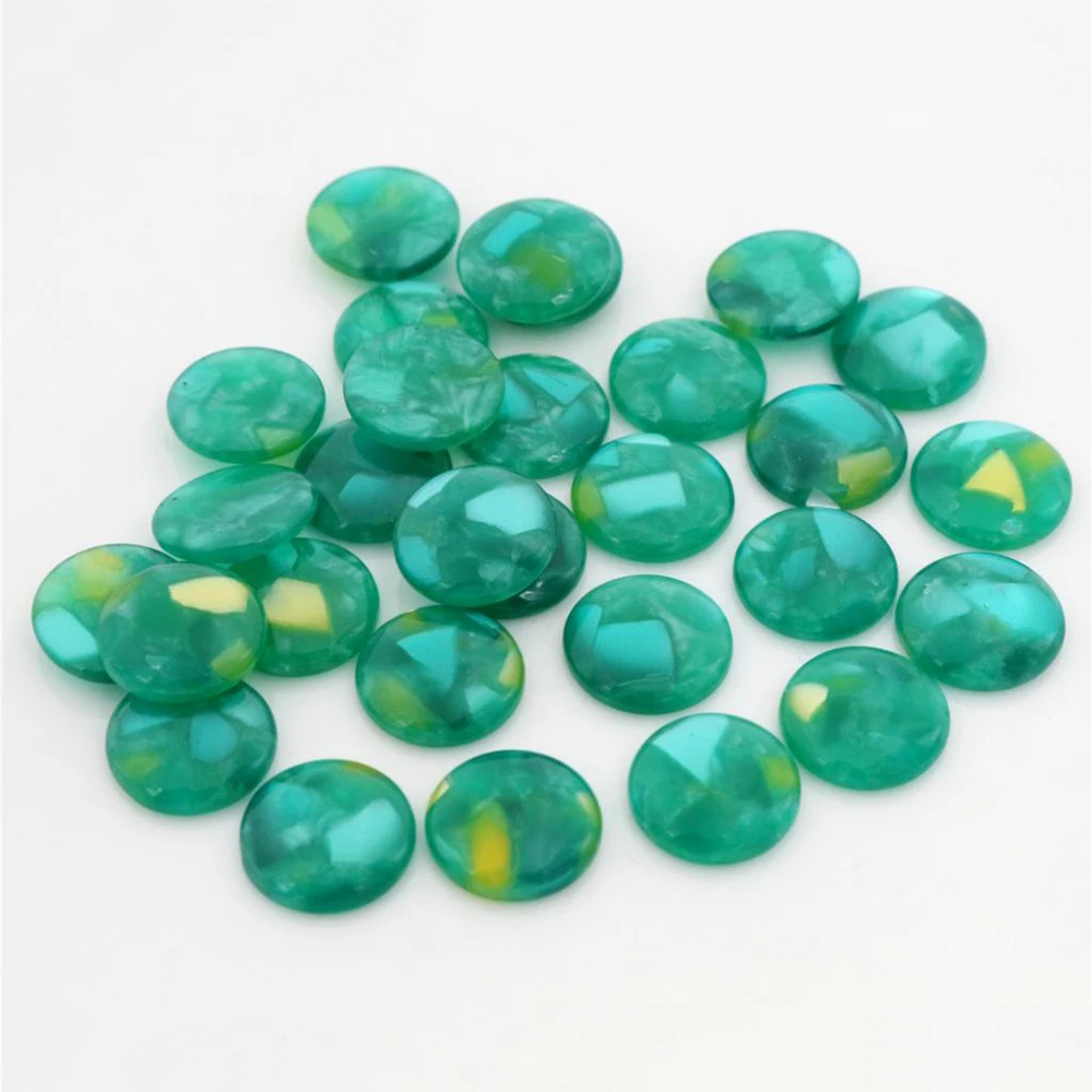 New Fashion 40pcs 12mm Mix Colors Built-in shell Flat back Resin Cabochons Cameo