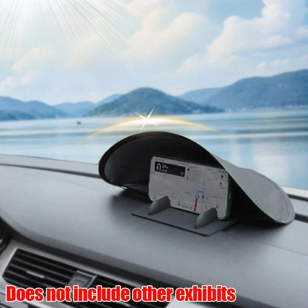 Foldable Car Phone Sun Shade Dashboard Sun Visor with Storage Travel Navigation Phone Sunscreen Protection Cover