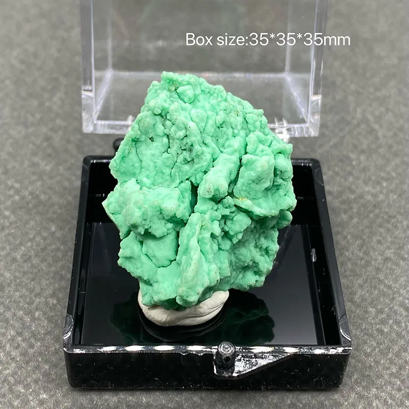 

100% Natural Green variscite Gem Mineral Healing Crystal Ore Specimen+Box size：35*35*35mm