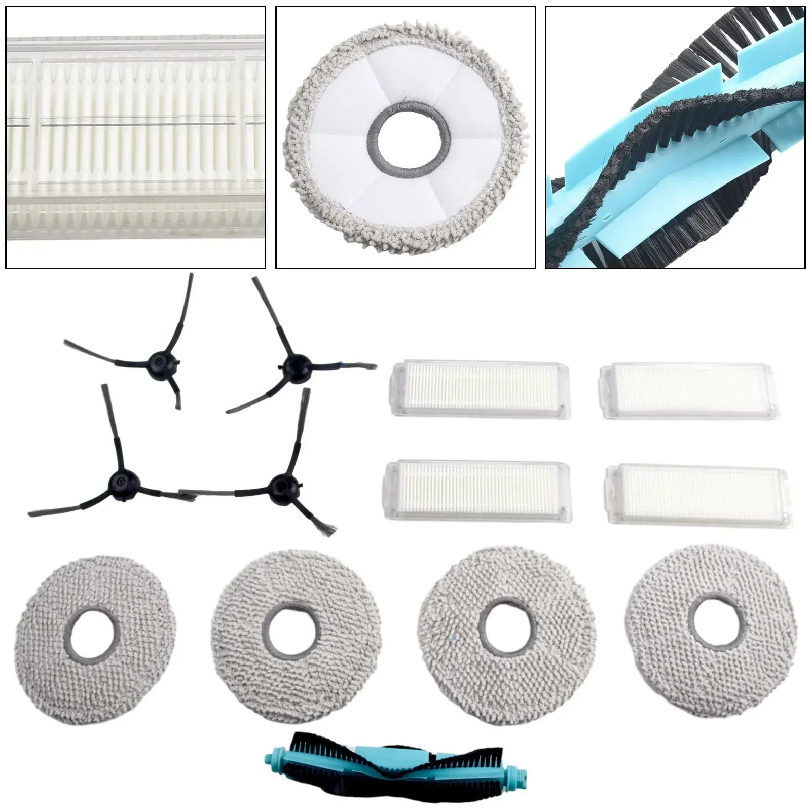 Spare Parts Rotating Main Brush Side Brush Filter Mop Cloth For Cecotec For Conga 11090 7/13pcs/set Vacuum Cleaner Accessories